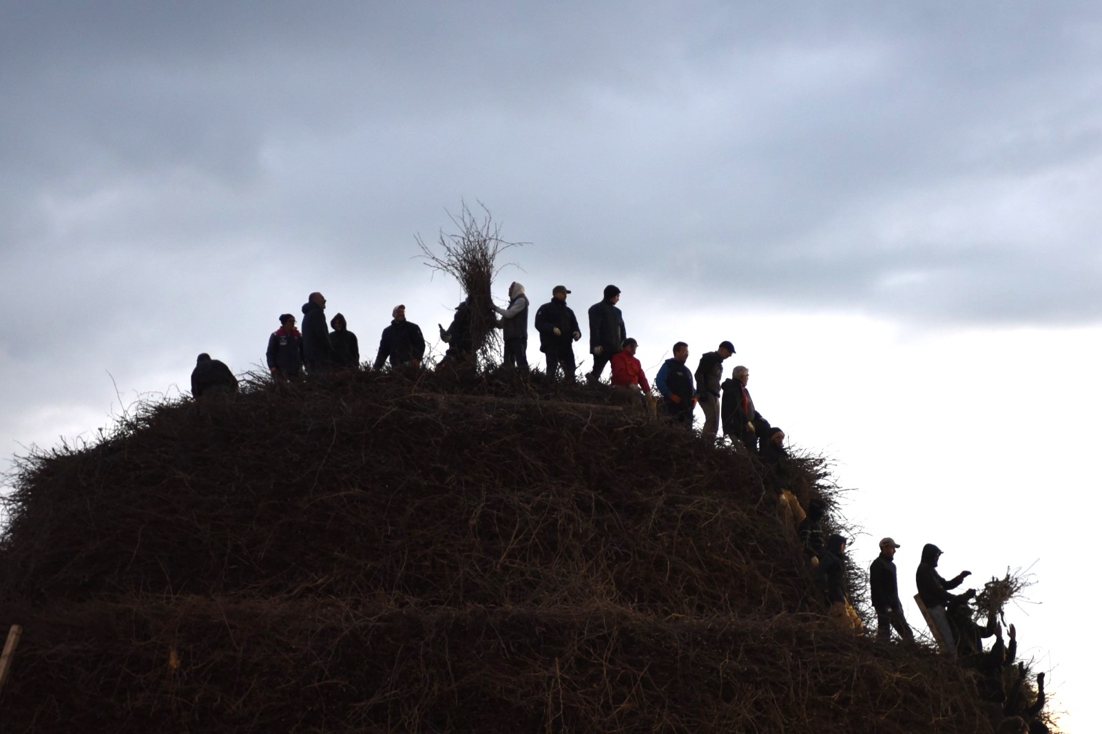 Preparazione Fòcara di Novoli (foto Alessandro Serio)